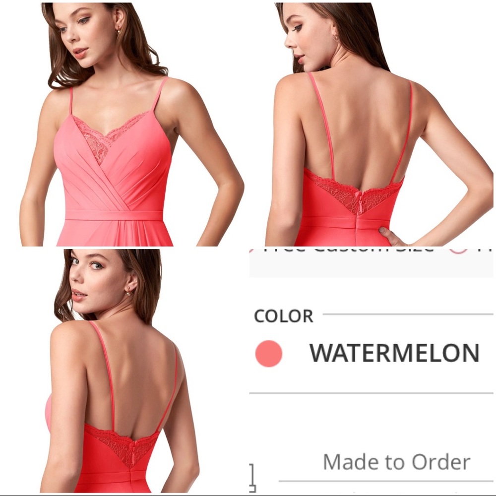 Azazie Adette Bridesmaid Dress—Watermelon- Size 2 - Picture 9 of 10